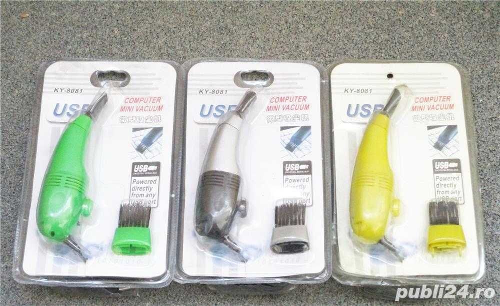 Aspirator auto Pc laptop tastatura, se alimenteaza la USB 5V