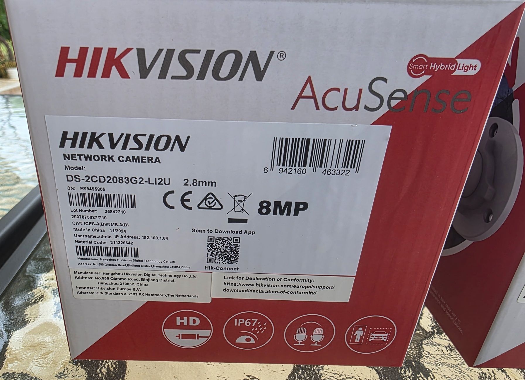 Ip камера Hikvision DS-2CD2083G2-LI2U 8MP 4k