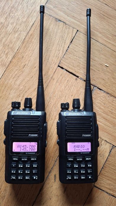 2 walkie-talkie Puxing PX-888K si o antena auto- perfect functionale