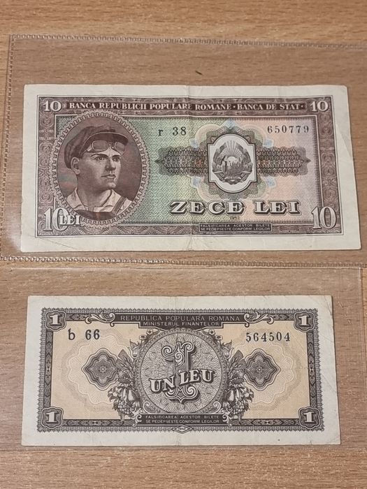 Lot 1 leu si 10 lei 1952