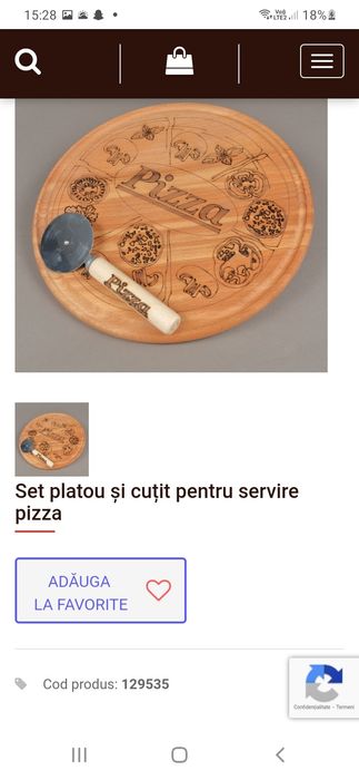 Platou lemn ptr. pizza