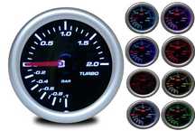 Уред за налягането на турбината Boost Meter - 2 bar/52мм/7 цвята.