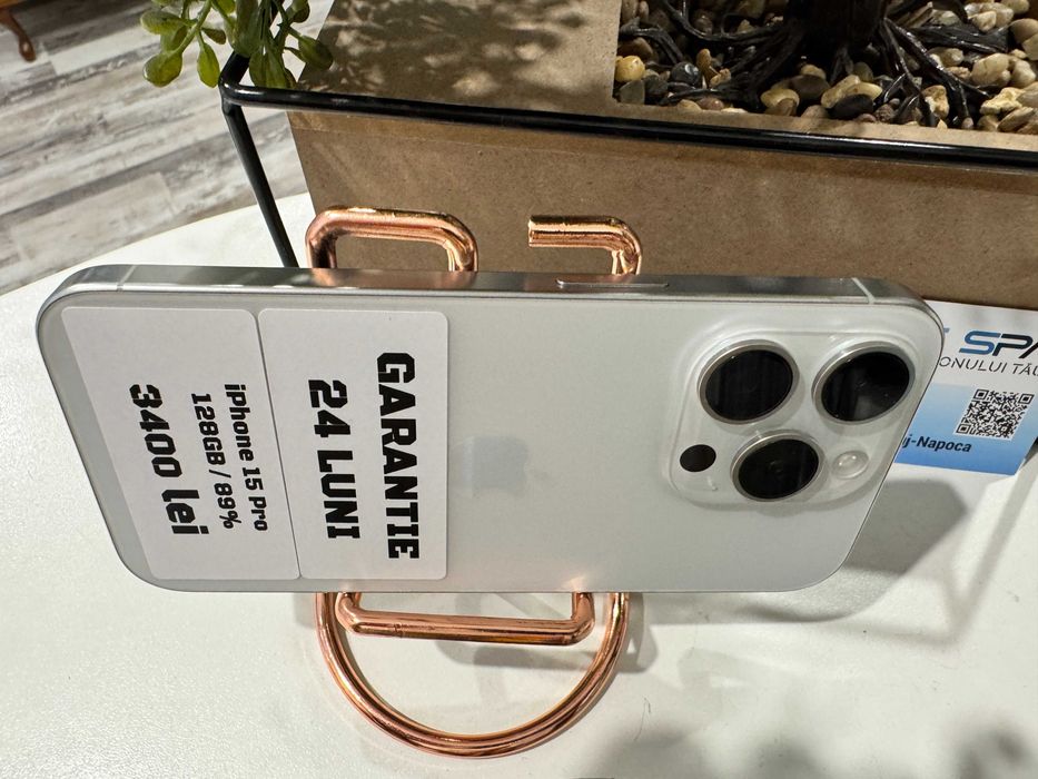 iPhone 15 Pro 128Gb 89%- Din magazin,cu garantie! RATE TBI !