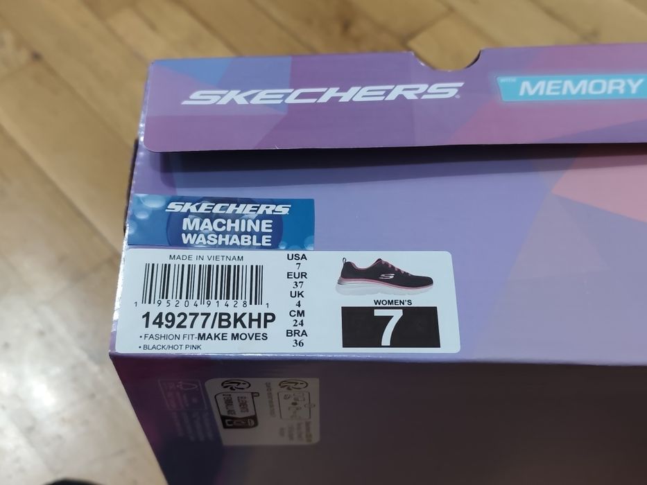 Чисто нови Skechers Make Moves черно и цикламени маратонки номер 37