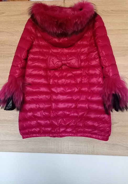 Чисто нови якета от 100% гъши пух с лисица за момиче 9-10 г.
