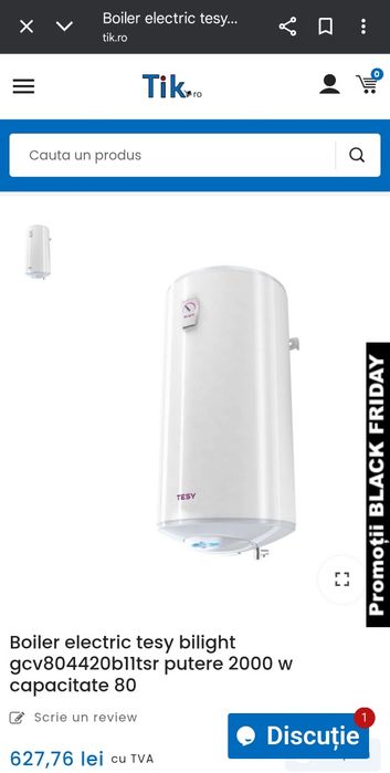 Boiler electric Tesy BiLight GCV804420B11TSR, 2000 W, 80 L (ca nou)