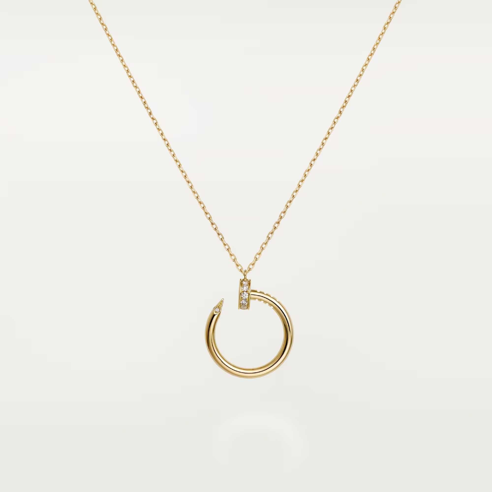 CARTIER Nail Juste un Clou Gold Diamonds Pendant Дамско Колие Пирон