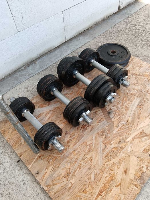 Set de gantere 40kg + 5manere