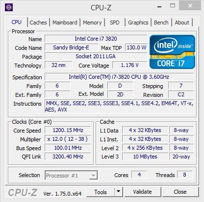 Intel i7-3820, до 3.90ghz, socket 2011 процесор