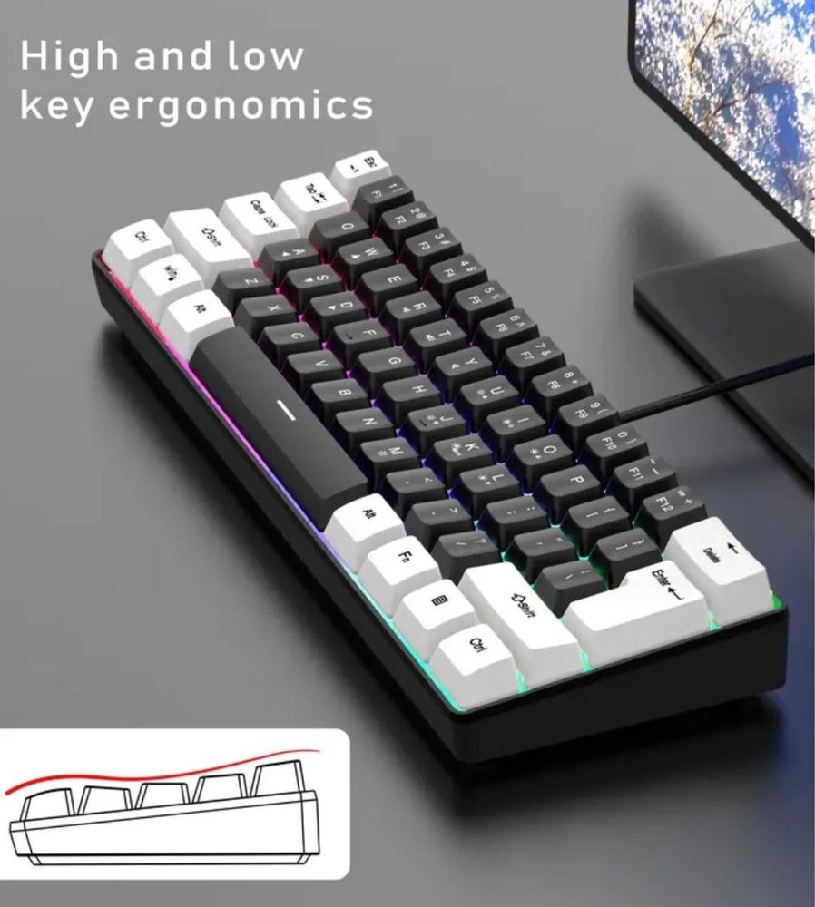 RGB клавиатура с подсветкой идеально вибор для игр и работы