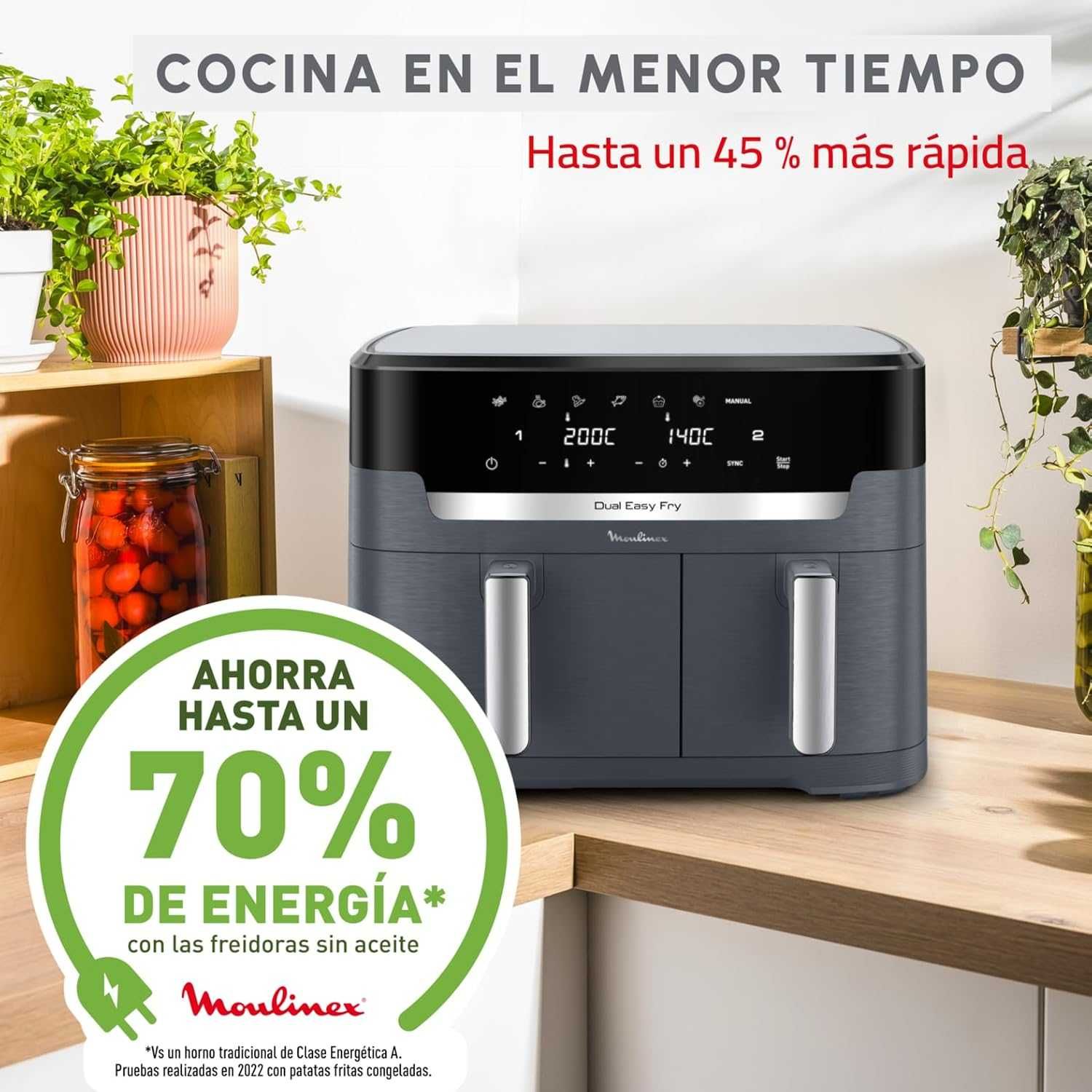 Фритюрник с горещ въздух Moulinex Dual Easy Fry XXL 11L (EZ942B)