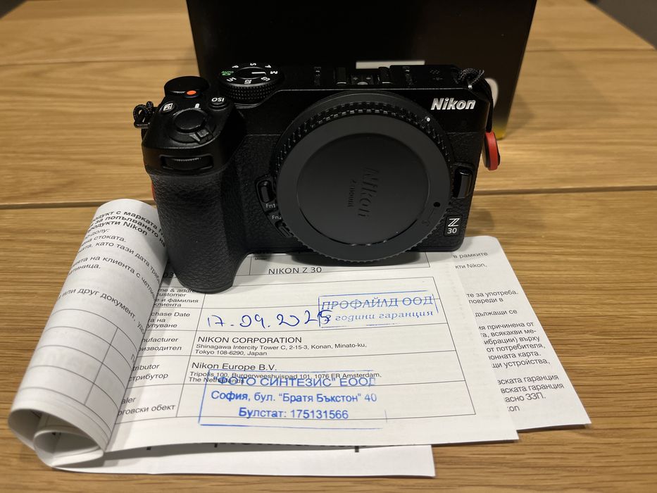 Nikon z30 с гаранция до 16.09.2027