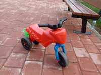 Tricicleta pentru copii, mini motocicleta, fara pedale, plastic, albas