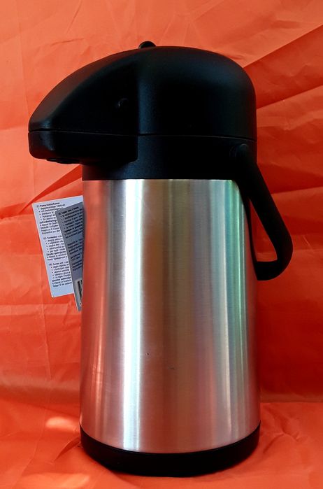 Termos INOX 2,1 L cu pompa - NOU - 90 Lei