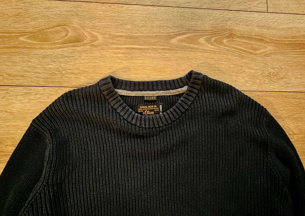 Pulover premium S. OLIVER bleumarin texturat, mărimea L