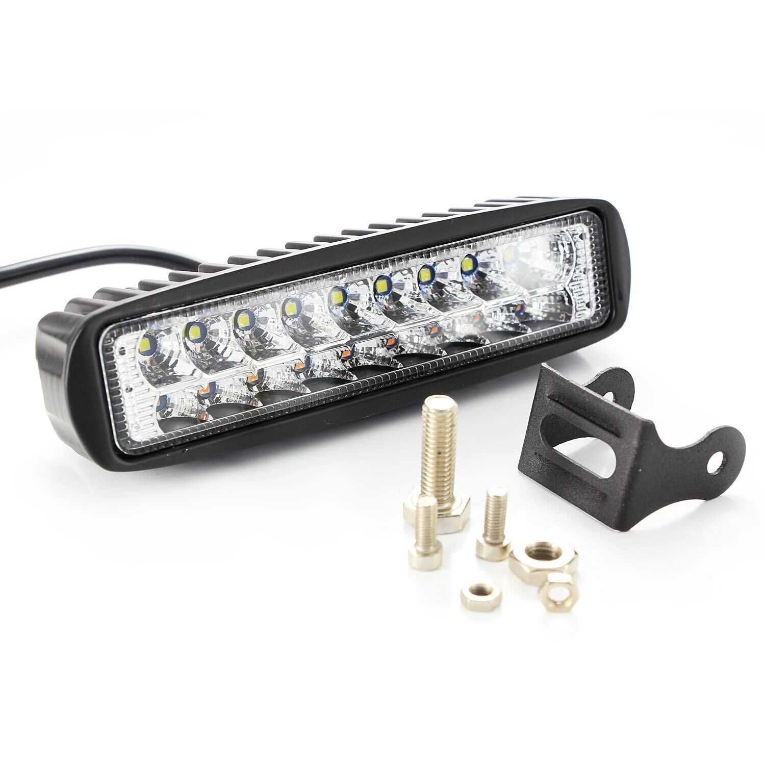 1бр. прожектор LED bar лед бар халоген 18W с мигач 10-30V , 16см