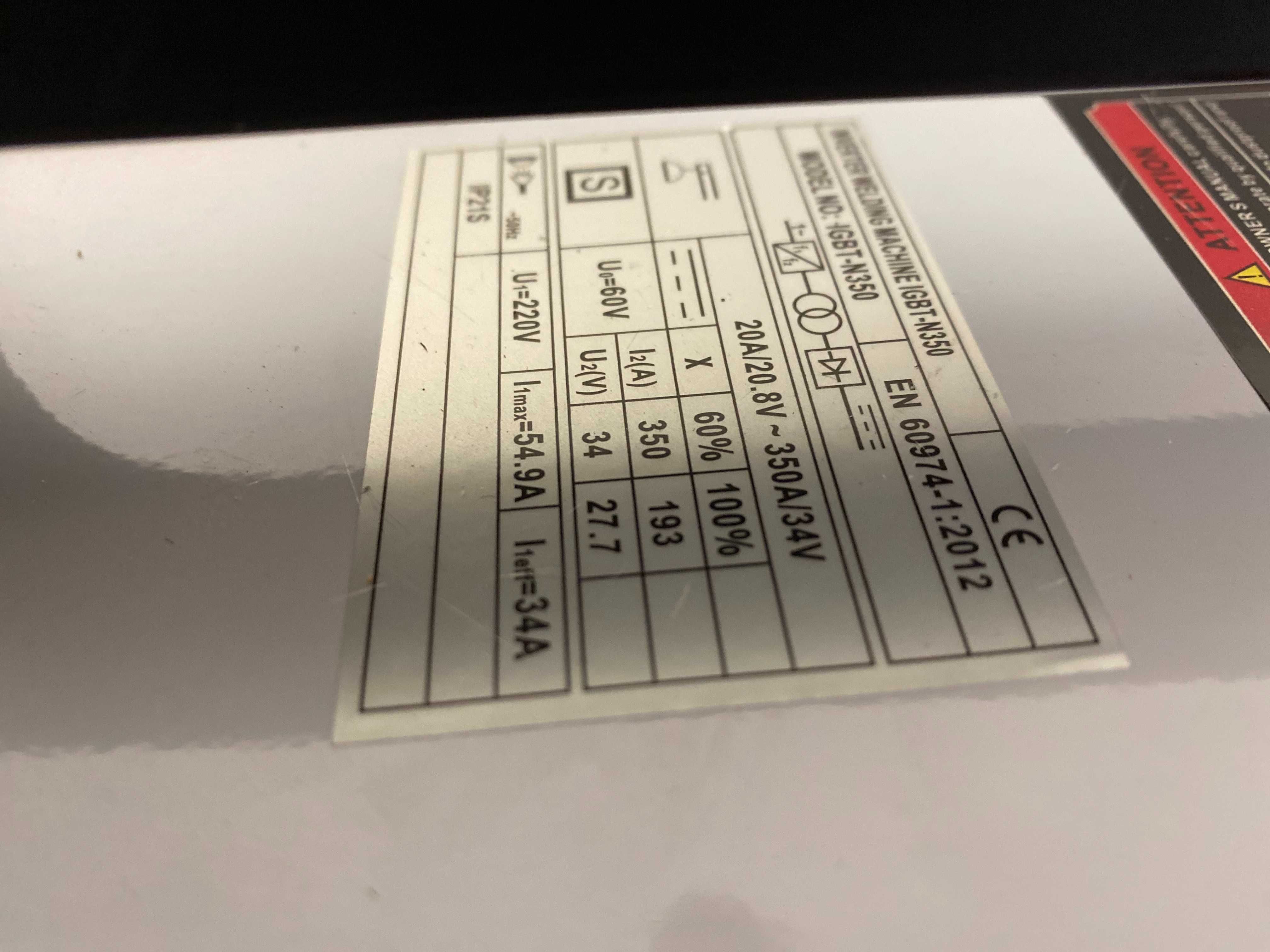 Aparat de sudură IGBT MMA 350A, display digital, 4Kg, electrod 1.6-4mm