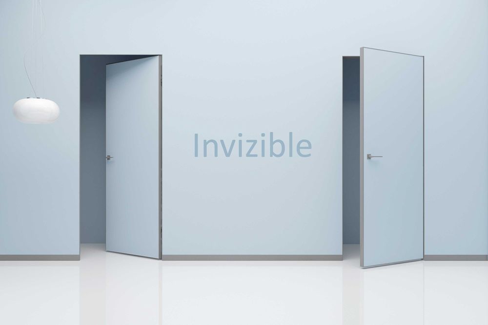 Скрытые двери под покраску кромка матовый хром