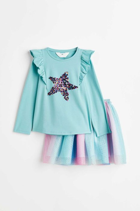 Set 2 piese bluza si fustita 2-4, 8-10 ani / 104, 140