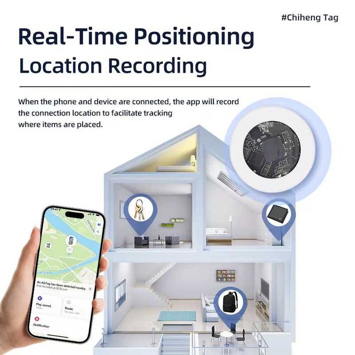 Lucid Tag – GPS тракер, съвместим с Apple Find My за вещи, ключ и др.