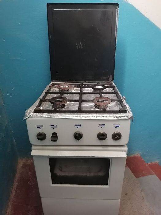 Газовая плитка в рабочем состоянии