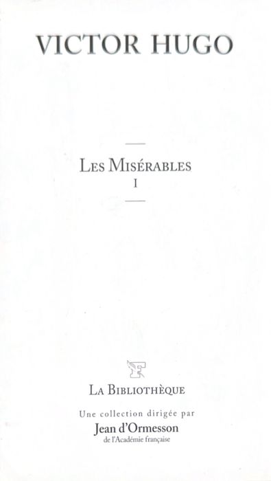 Carte Victor Hugo - Les misérables vol I