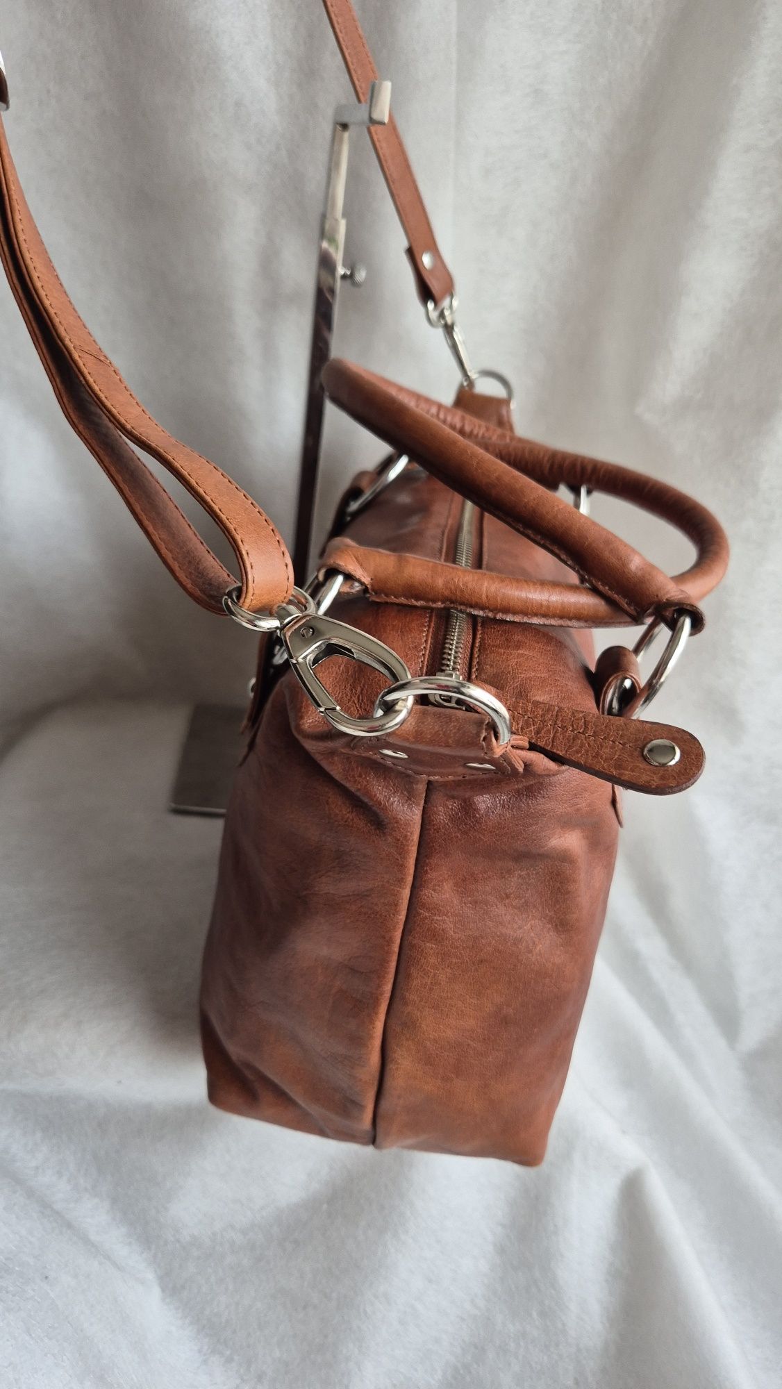 Geanta piele naturala LOUBS maro