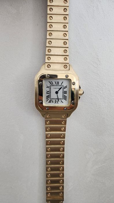 Золотые часы Cartier Santos