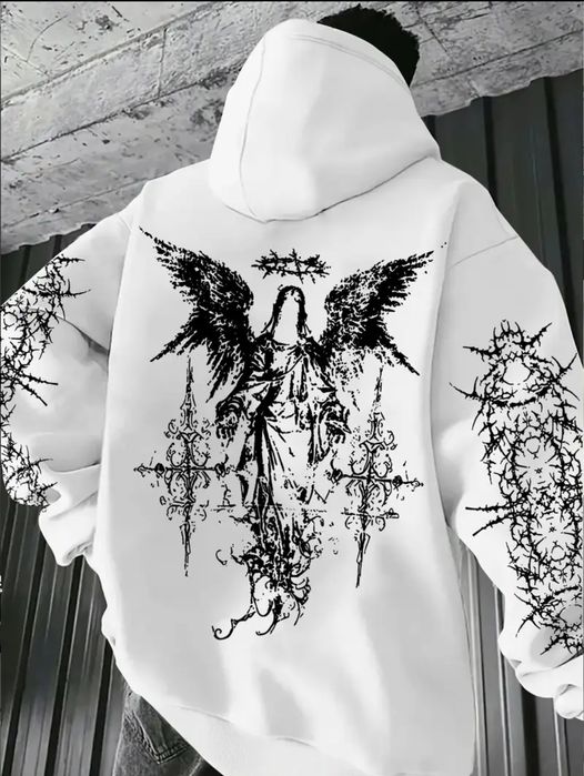 Мъжко Худи "Angel & Barbed Wire Design" РАЗПРОДАЖБА