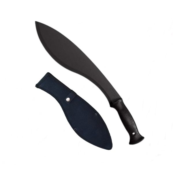 Set sabie si maceta de vanatoare, Kukri Black, 44 cm, husa inclusa