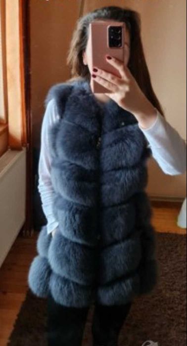 Елек от лисица естествен косъм