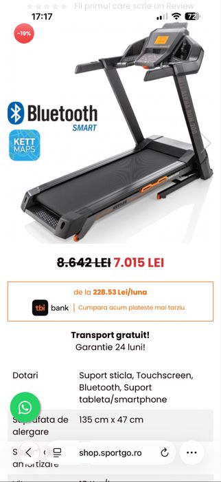 Banda de alergat Kettler Alpha Run 200 Track S4