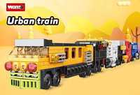 Set de constructie tip LEGO City Train, 710 piese