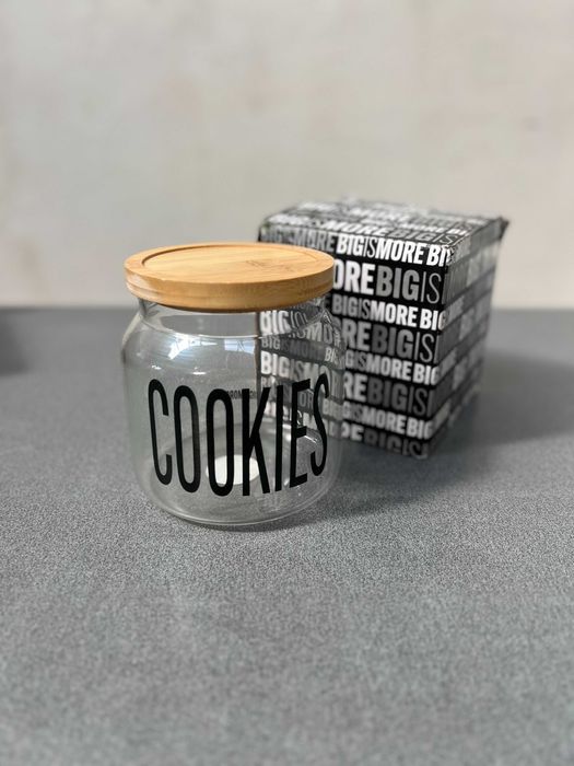 Villa d'Este Home – Стъклен буркан за бисквити 1.9 л с капак от бамбук