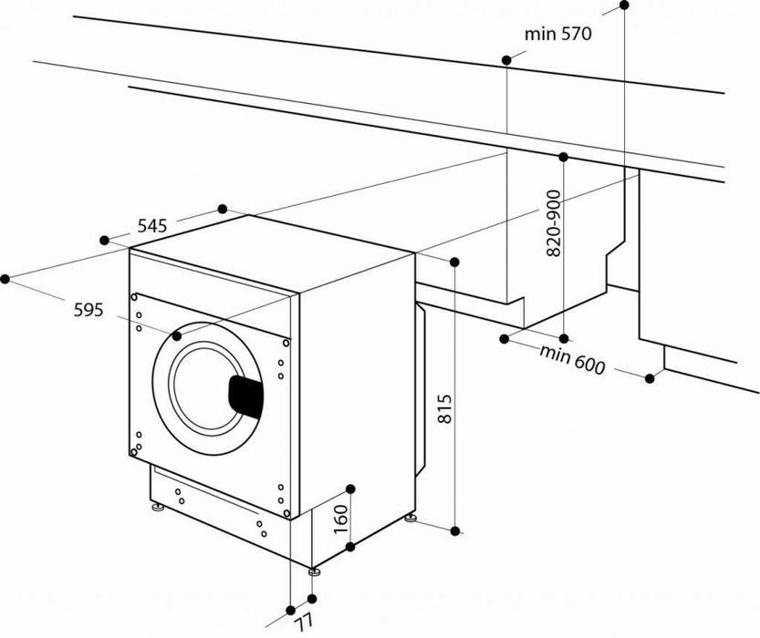 Пералня и сушилня за вграждане whirlpool