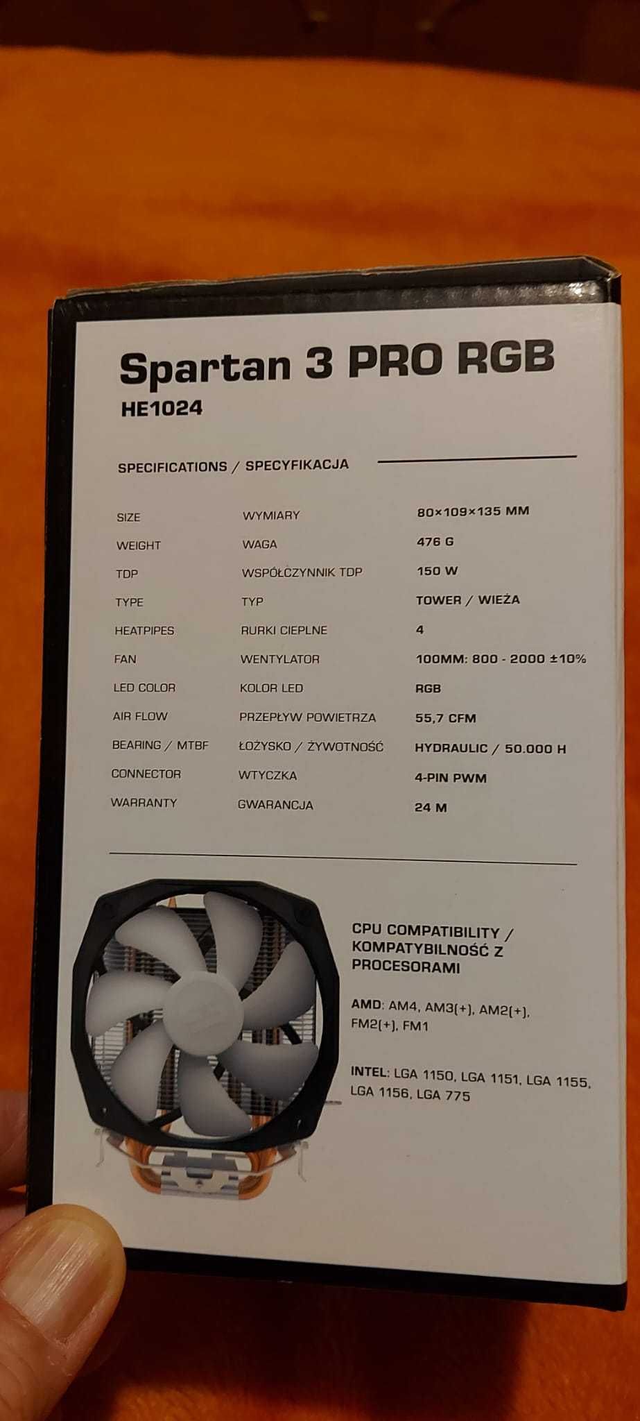 Cooler Spartan 3 PRO RGB - HE1024  .Cu un Fan 120 mm