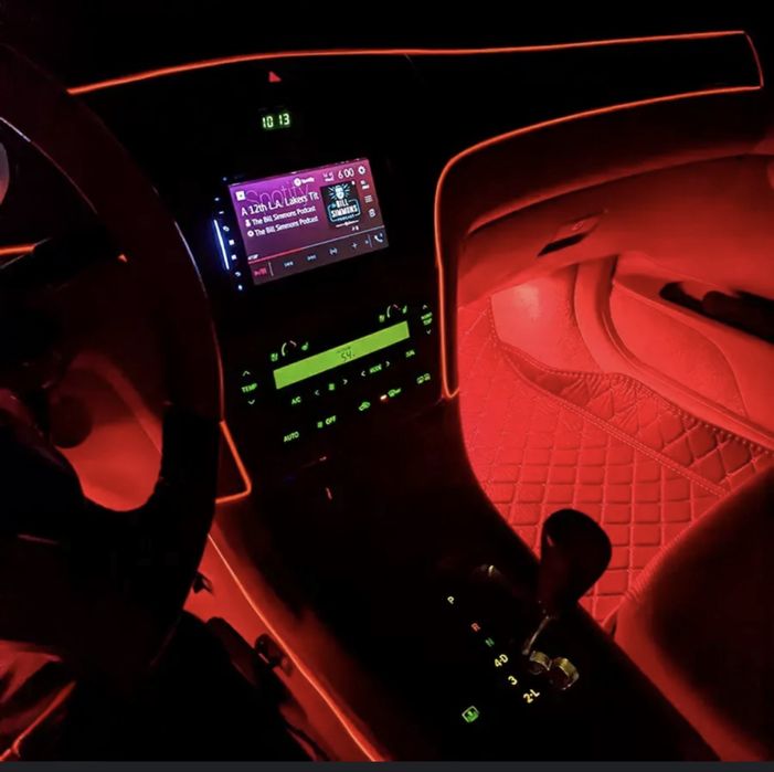 Неоновая нить салона,подсветка салона,неоновая подсветка салона авто