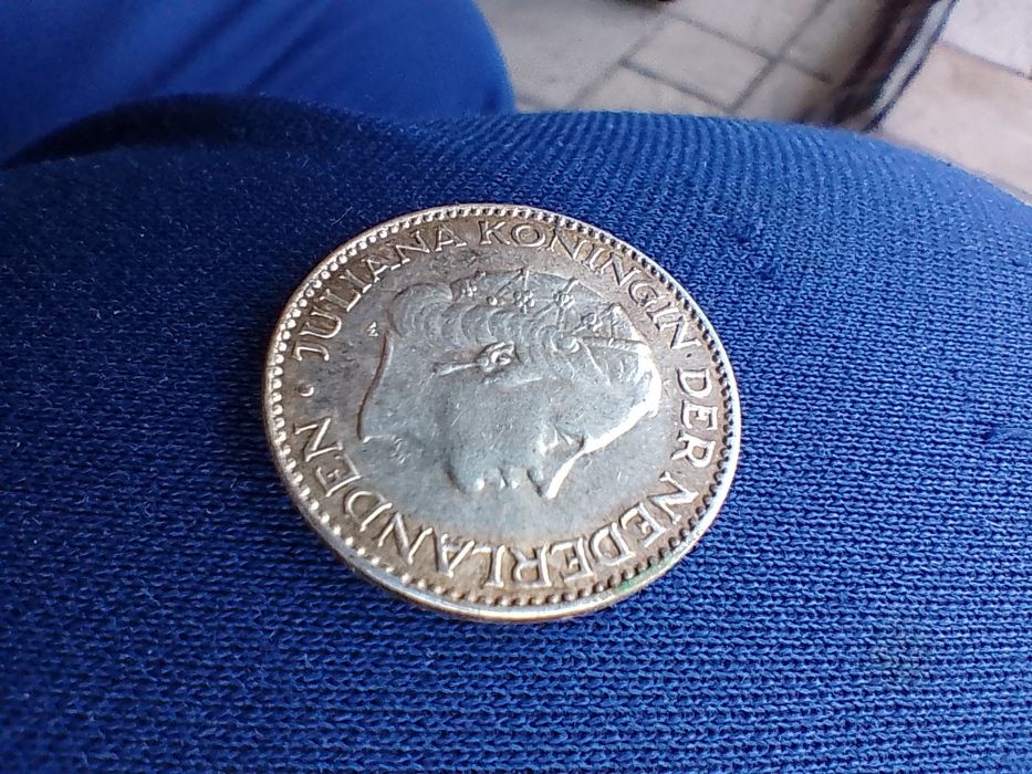 Сребърна монета 1955 1гулден