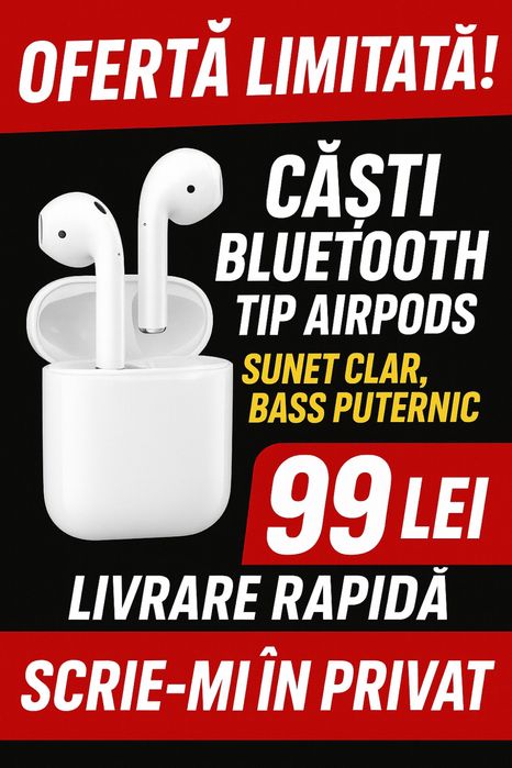 Căști Bluetooth tip AirPods