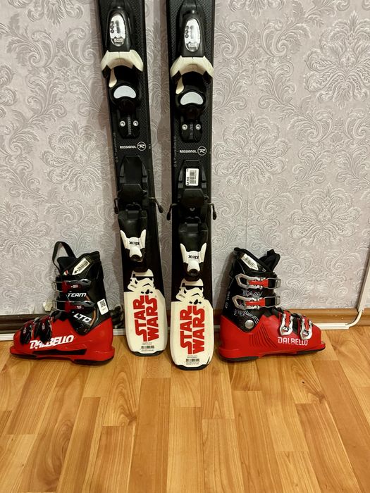 Schiuri copii 110 cm rossignol cu clapari set