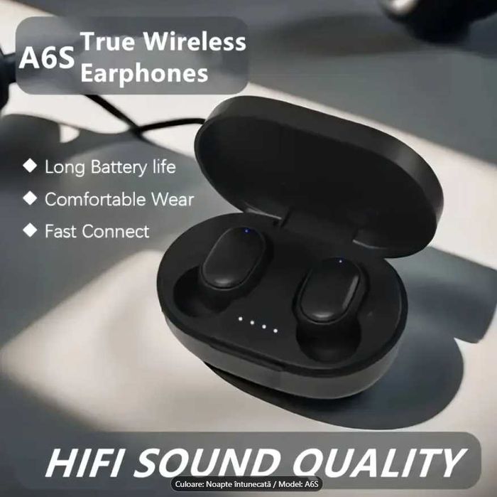 Căști Wireless 2025 cu Afișaj LED și Control Tactil