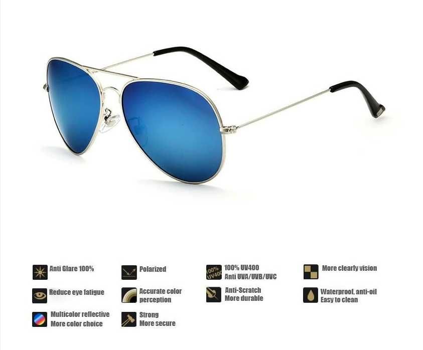 Ochelari soare Polarizati UV400 Veithidia Silver Blue