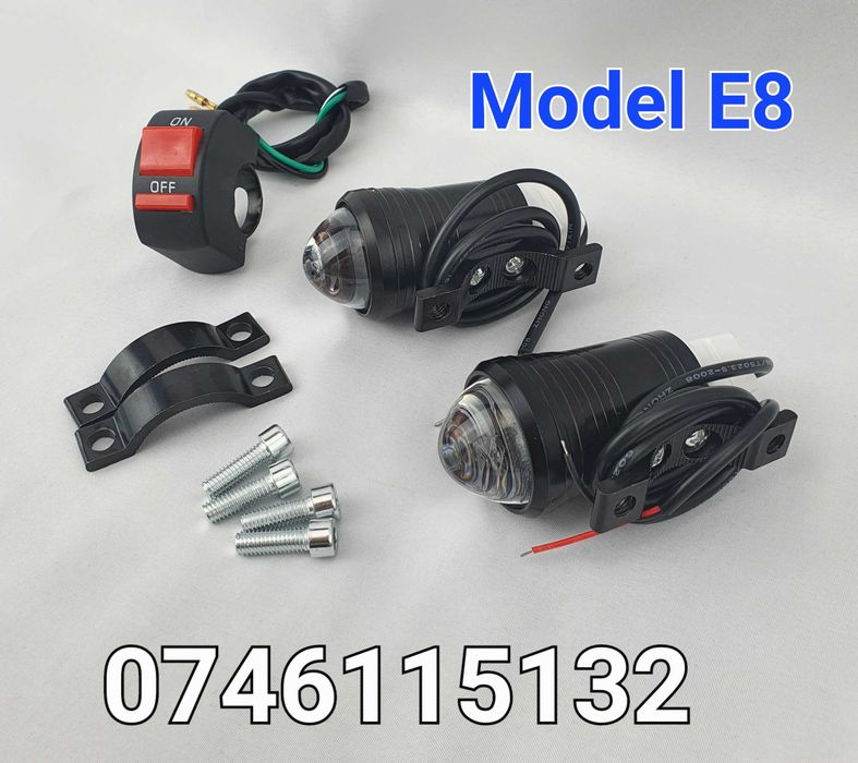 Kit Complet-Proiectoare LED-Proiector-6000LM-Atv Moto Motocicleta- E8