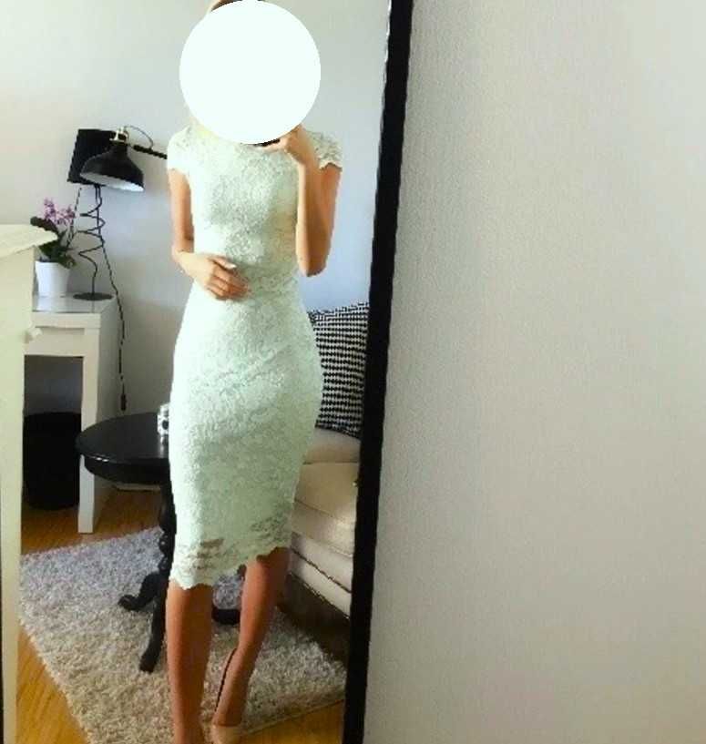 Нова Шведска Рокля с Дантела от Gina Tricot, размер S, цвят мента