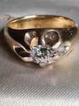 Raritate Ghiul GYPSY aur masiv cu diamant natural IF FLAWLESS 0,85CT