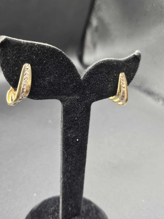 Hope Amanet P5-Cercei din Aur galben cu alb 14k-585 ,2.66 Gr