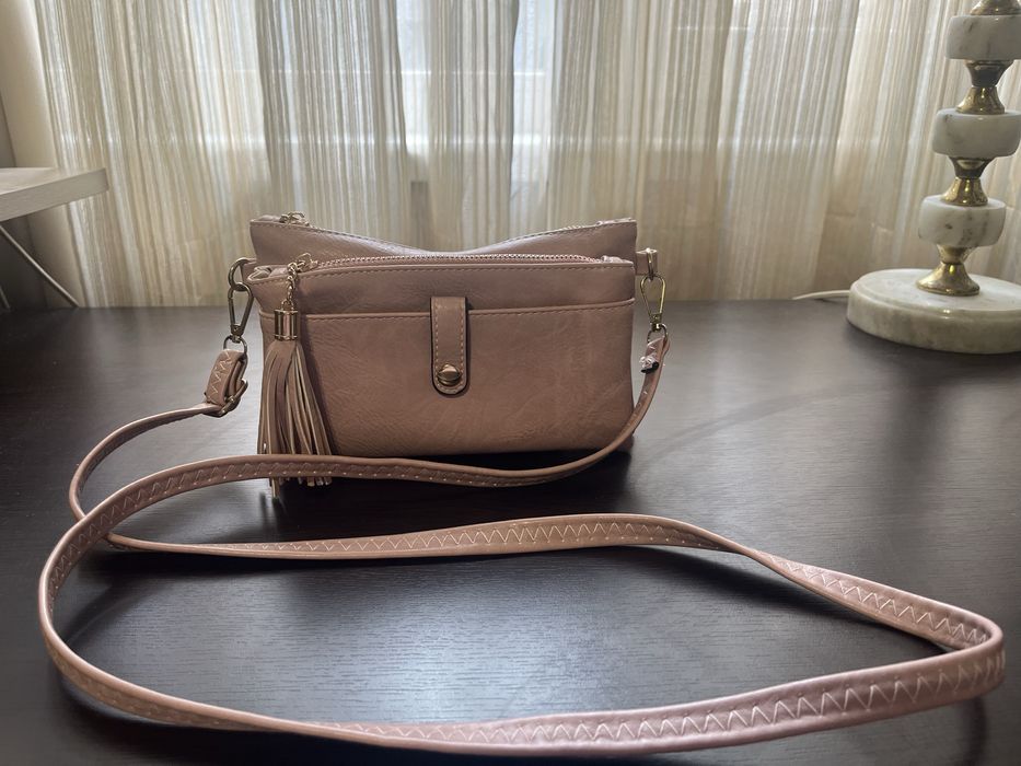 Дамска кожена чанта -пепел от рози