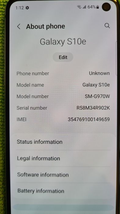 Samsung S10e 256Gb 8Gb