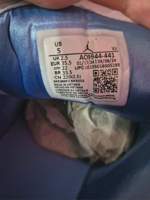 Air Jordan 1 Low University Blue 35.5