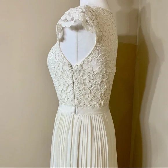 Rochie lungă plisată H&M crem - ivoire, ideală cununie